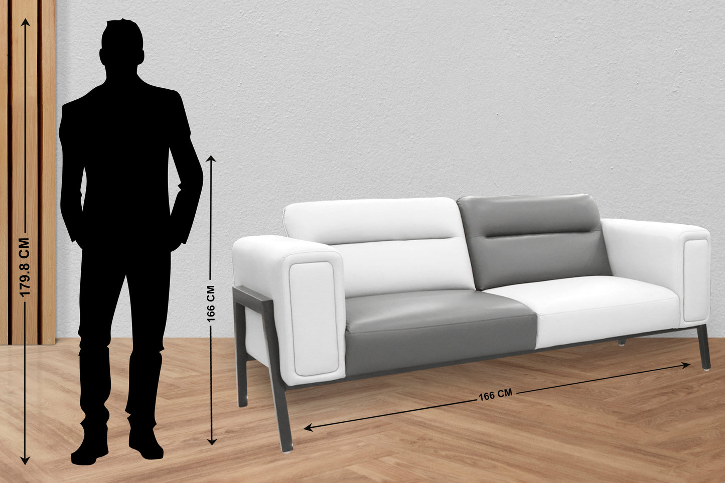 3+2 Seater Sofa Set - Black & White