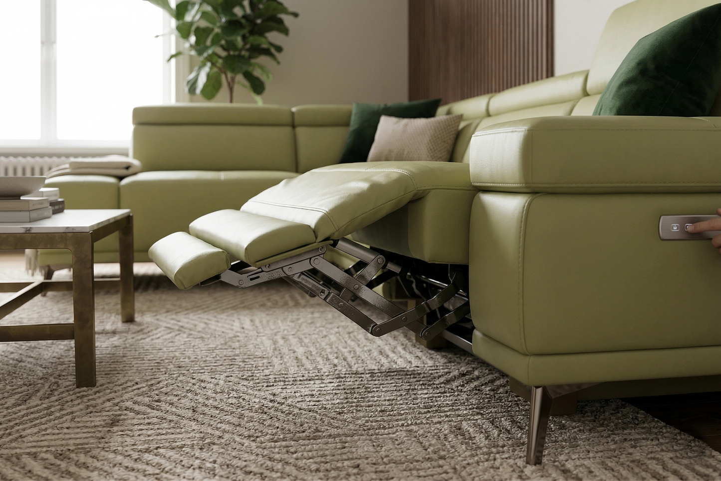 Modern Olive Green L-Shape corner couch