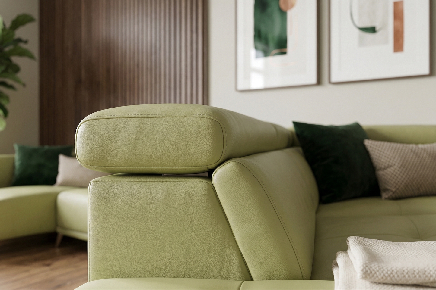 Modern Olive Green L-Shape corner couch