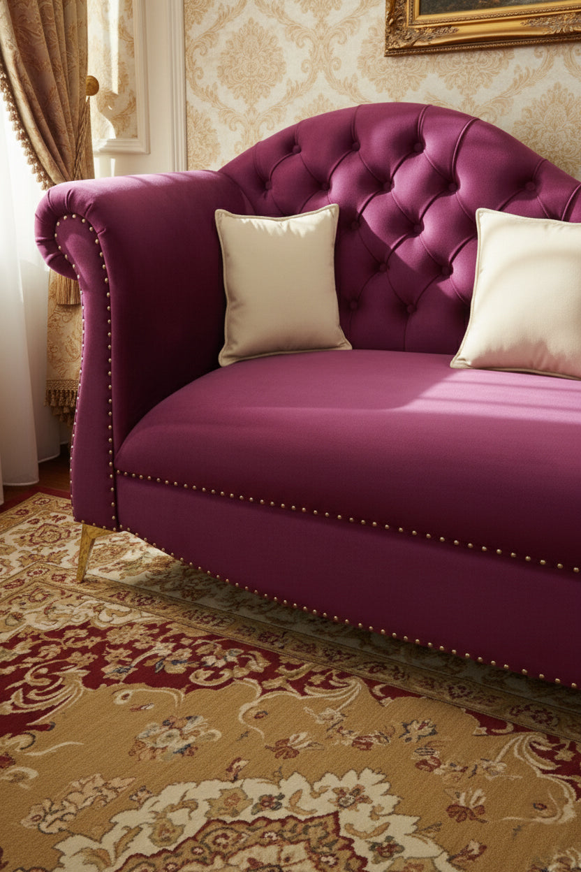 A 09 -3-Seater Sofa – Luxe Button-Tufted Elegance