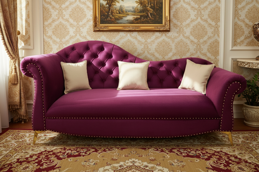 A 09 -3-Seater Sofa – Luxe Button-Tufted Elegance