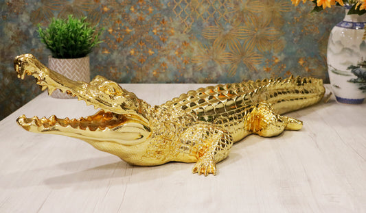 Golden Gator Luxe Sculpture