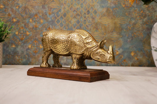 Golden Regal Rhino Showpiece