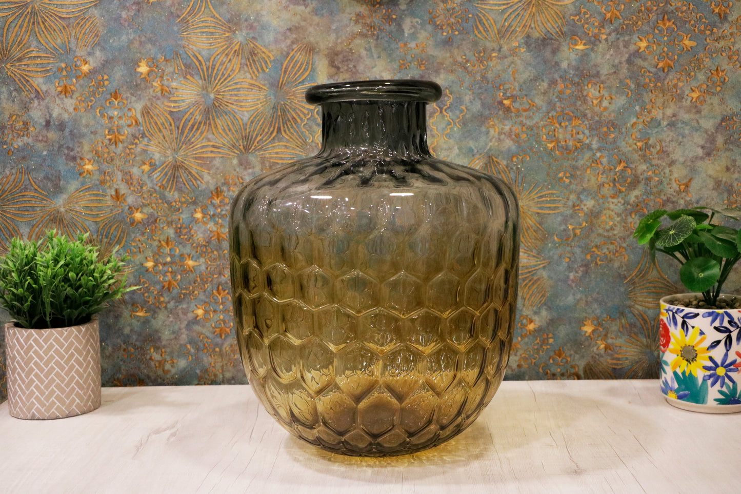 Golden Honeycomb Vase