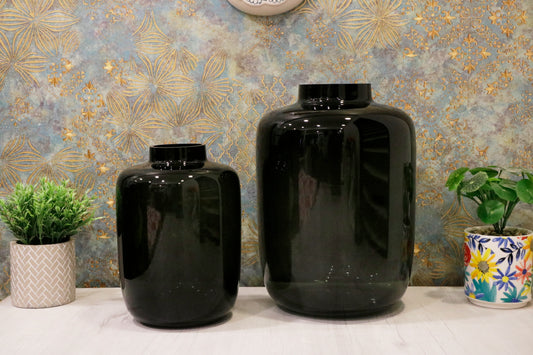 Obsidian Glass Vases