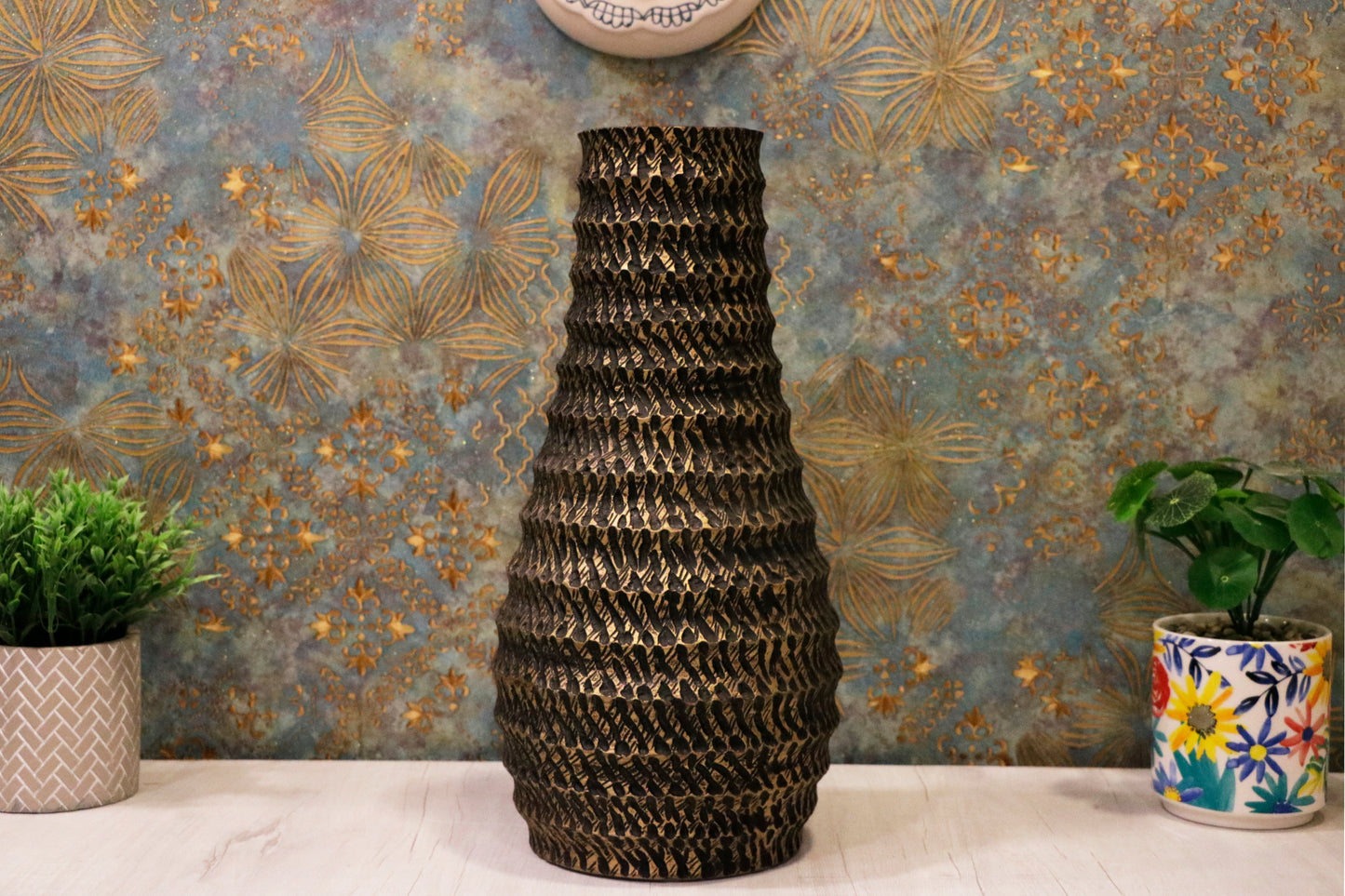Textured Metal Vase-Textured Metal Vase -small