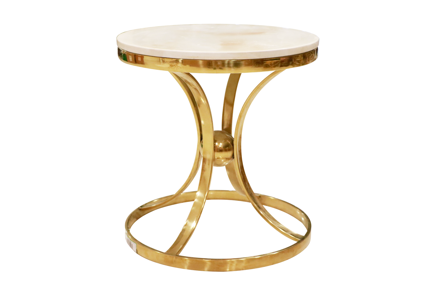 Elegant Gold Side Table with Marble Top