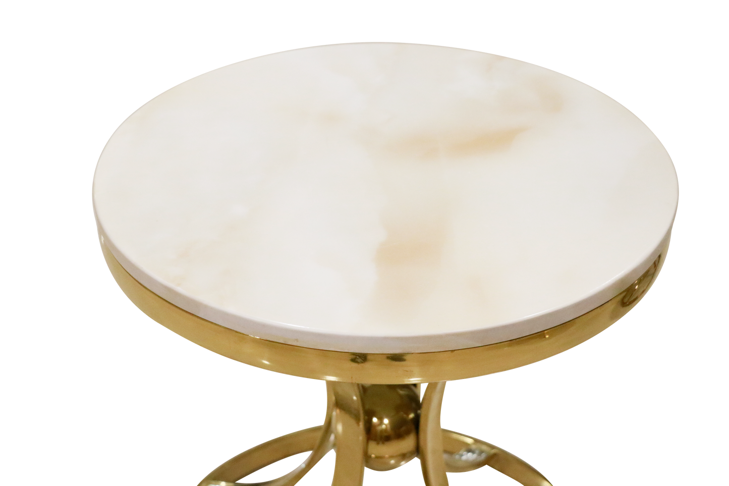 Elegant Gold Side Table with Marble Top
