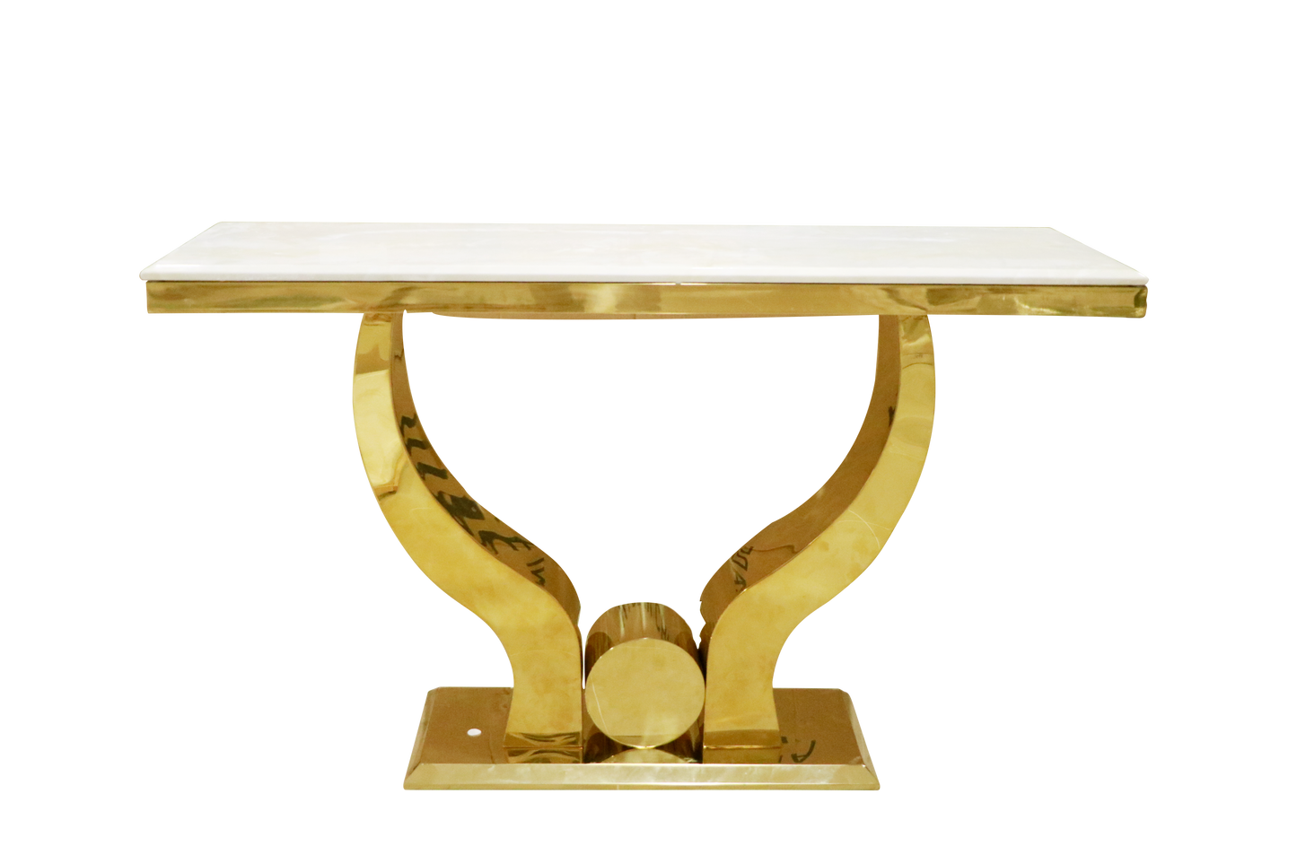 Luxury Gold Console Table with Marble Top