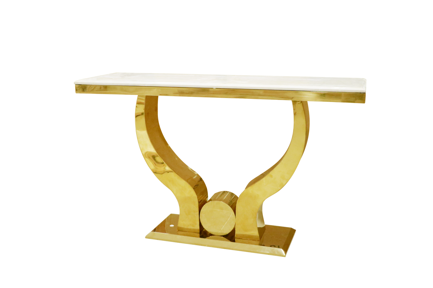 Luxury Gold Console Table with Marble Top