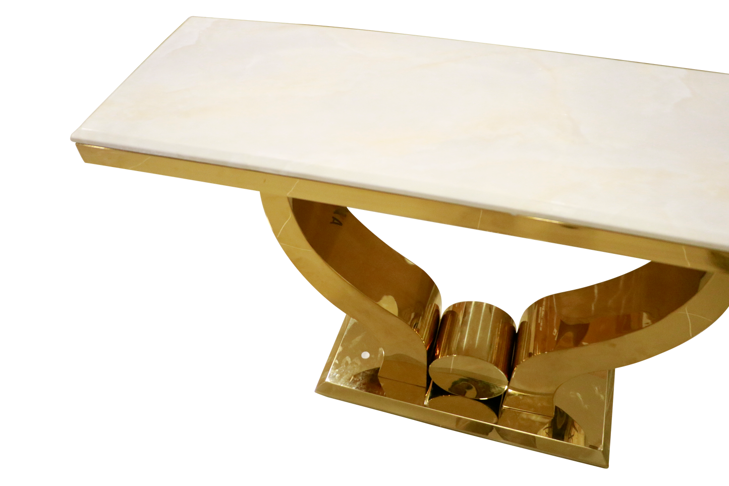 Luxury Gold Console Table with Marble Top