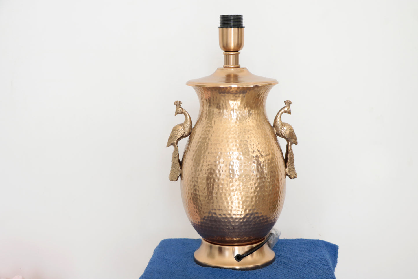 Regal Peacock Brass Table Lamp