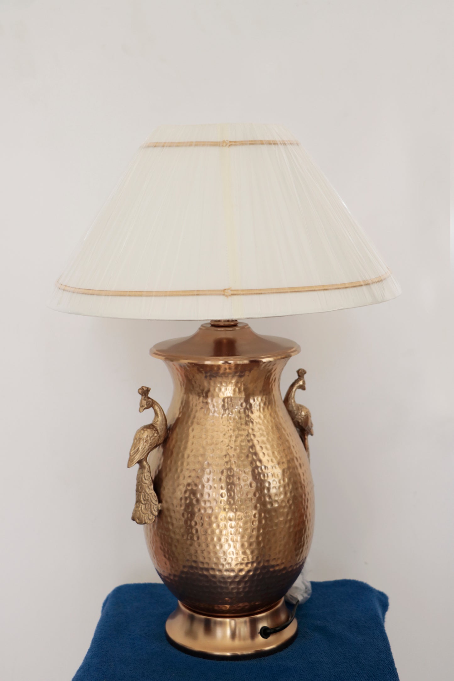 Regal Peacock Brass Table Lamp