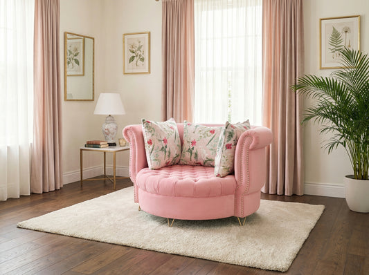 Blush Blossom Cuddle Chair – Cozy Meets Chic