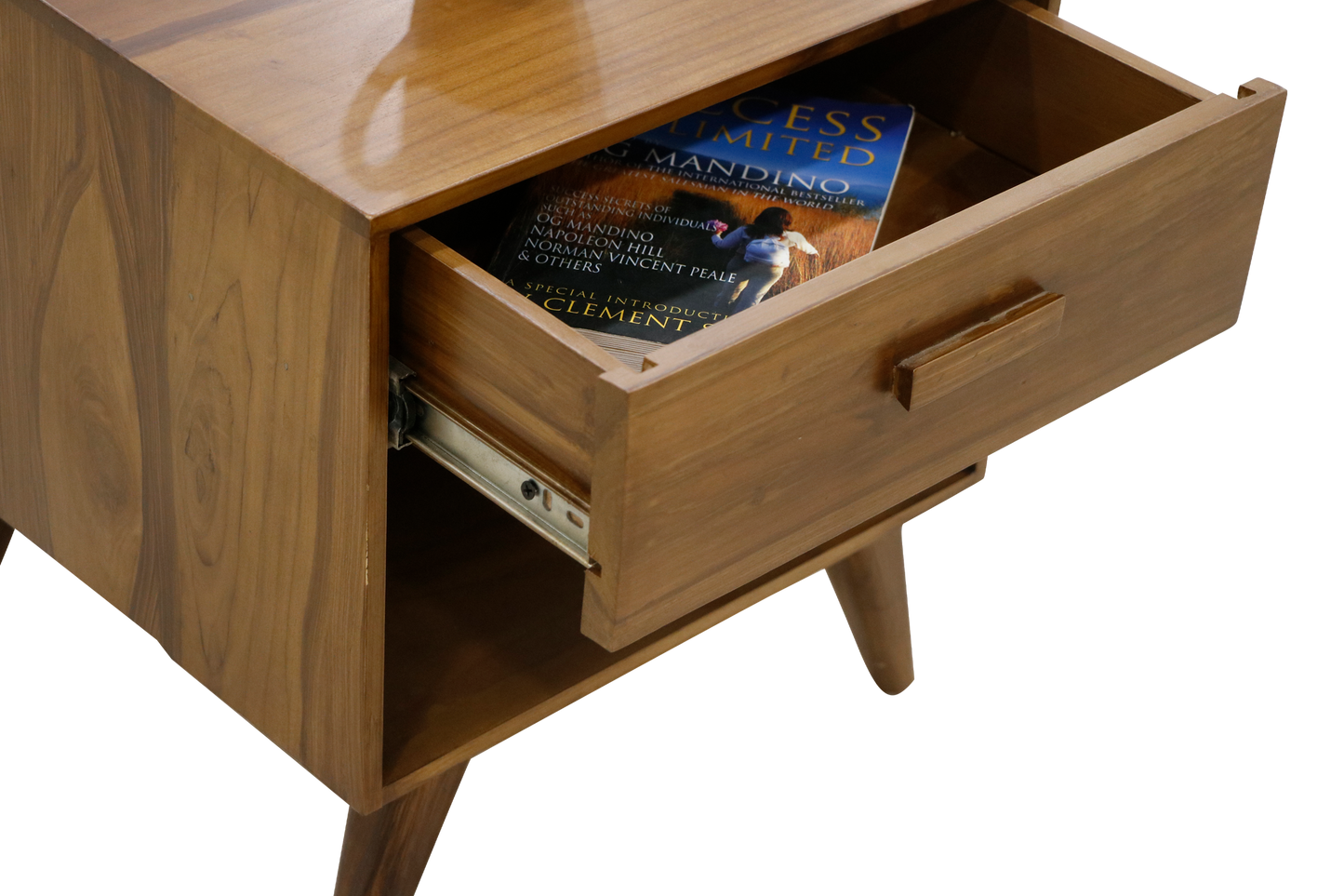 Mid-Century Walnut Bedside Table
