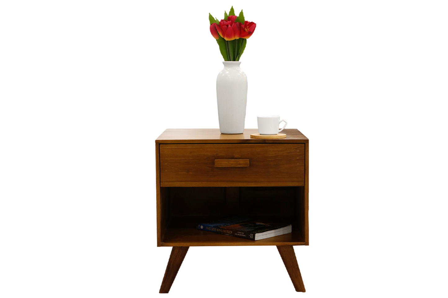 Mid-Century Walnut Bedside Table
