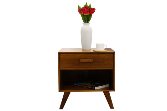 Mid-Century Walnut Bedside Table