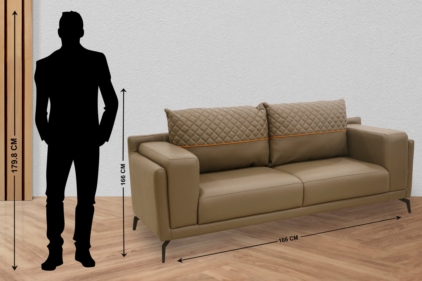 3+2 Seater Sofa Set - brown