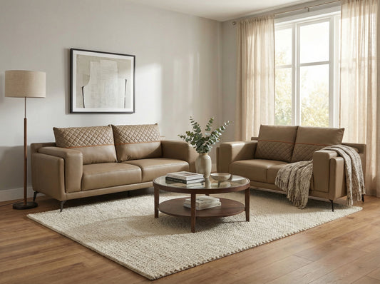 3+2 Seater Sofa Set - brown